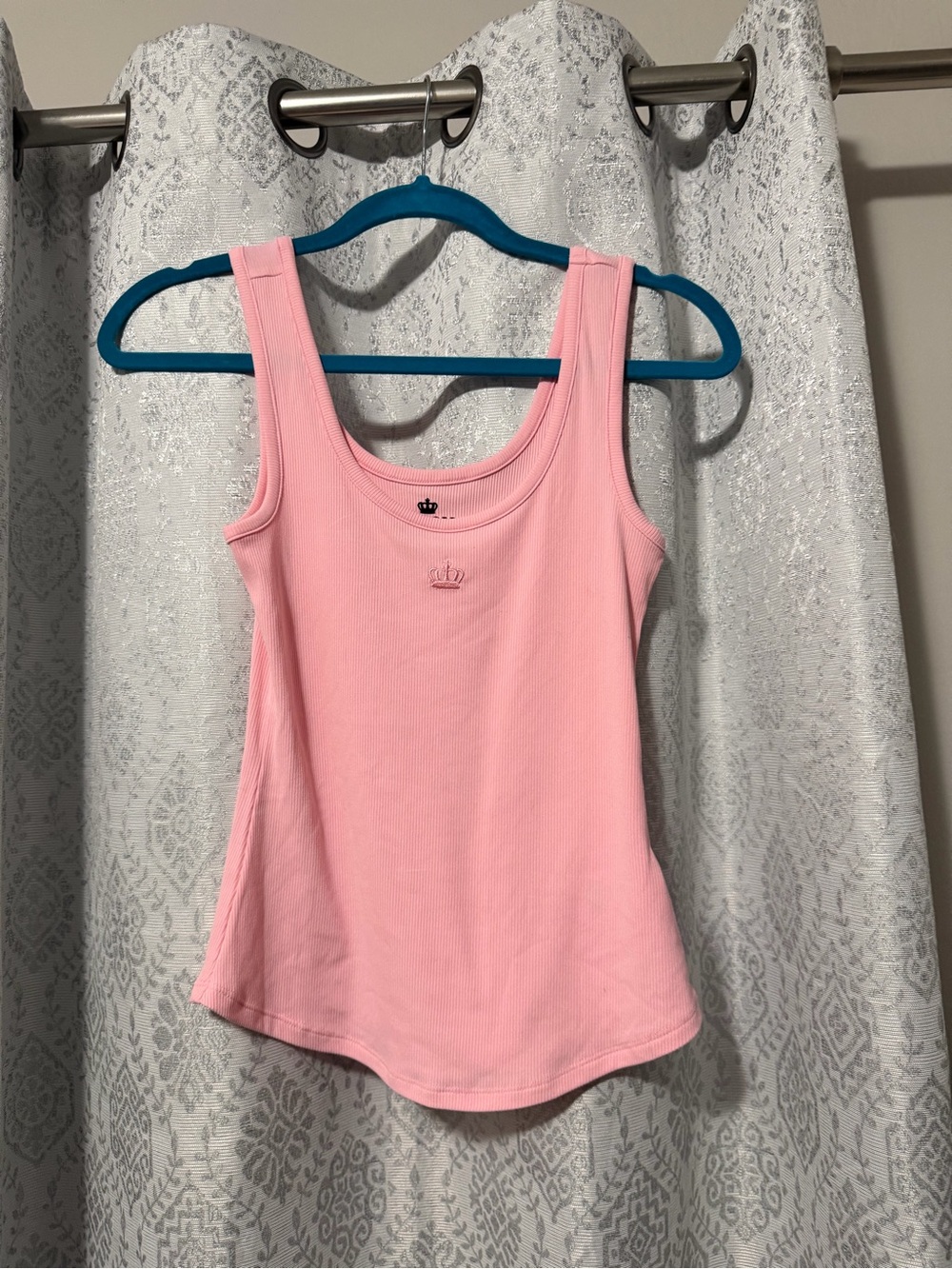 Juicy Couture Light Pink Ribbed Tank with Crown Embroidery